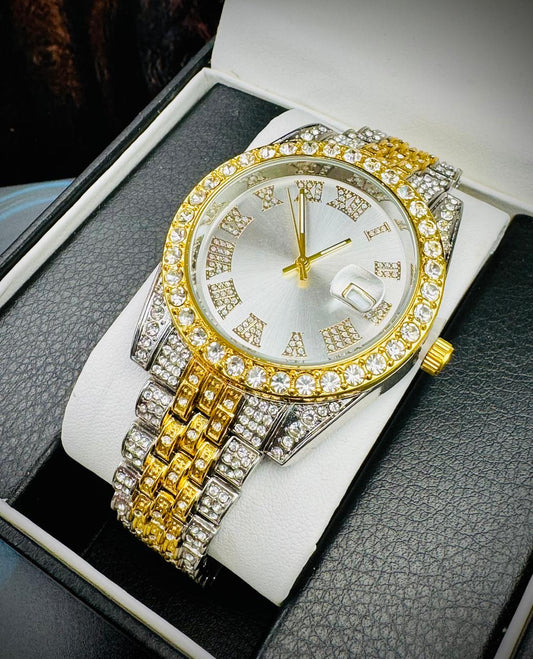 Royal Link™ RELOJ CUBANO ORO LAMINADO  18k  Y PLATA 925+ CAJA DE LUJO🔥