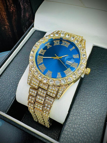 Royal Link™ RELOJ CUBANO ORO LAMINADO  18k  Y PLATA 925+ CAJA DE LUJO🔥