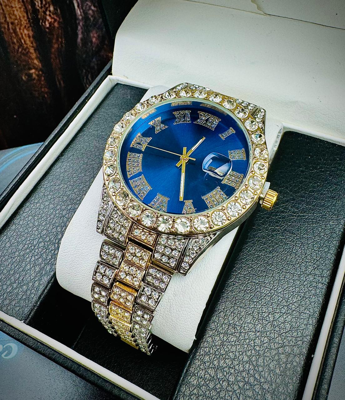 Royal Link™ RELOJ CUBANO ORO LAMINADO  18k  Y PLATA 925+ CAJA DE LUJO🔥