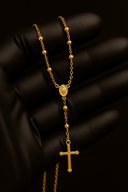 Luz Benedetta™ Camandula bendita en acero bañada en oro 18k italiano + caja de lujo 🔥