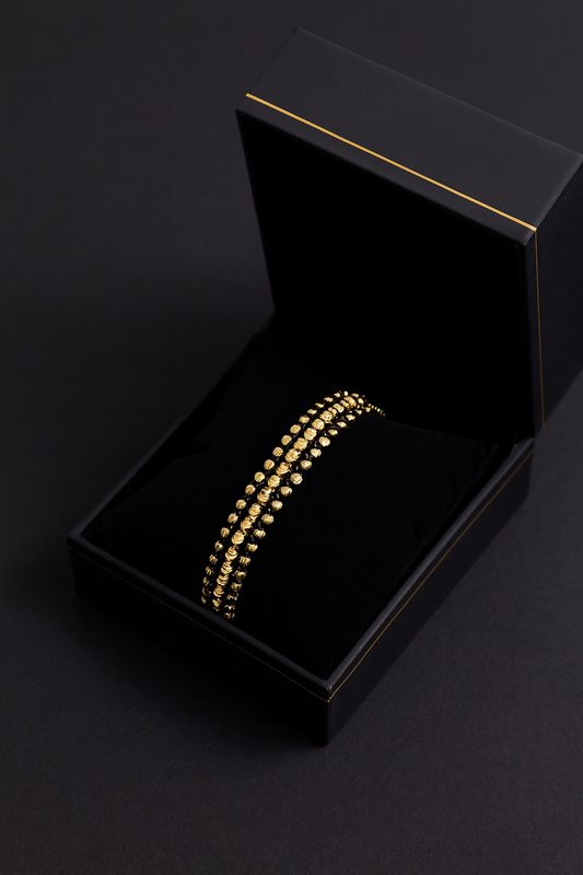 Aurion™ Bracelet Pulsera Unisex 3 Carriles En Oro Laminado 18k + Caja de lujo