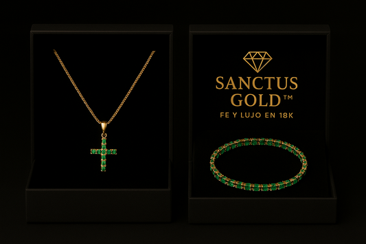 Cruz Y Pulsera Zirconias De Esmeralda - Toque De Vanidad Y Fe 🔥
